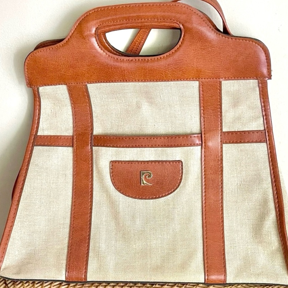 Pierre Cardin Linen Canvas & Leather Crossbody✨𝑉𝑖𝑛𝑡𝑎𝑔𝑒 80’s